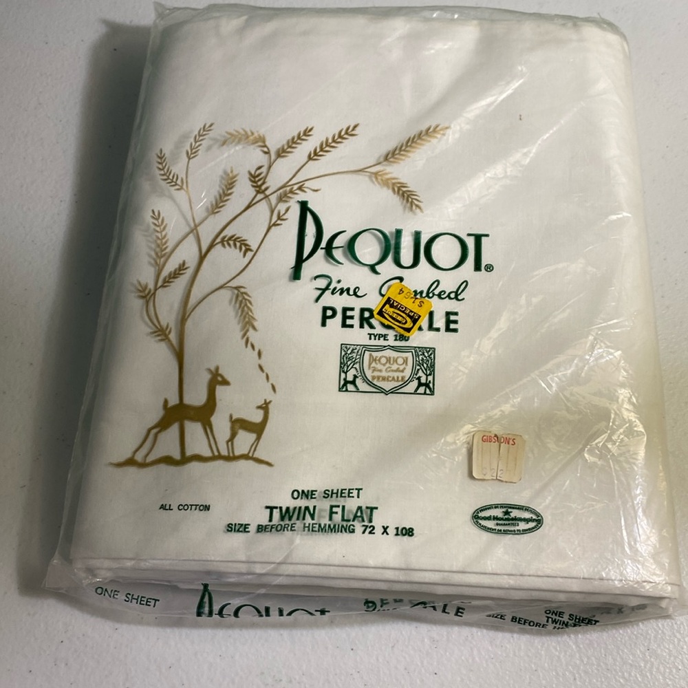 Vintage Pequot Cotton Twin Flat Sheet